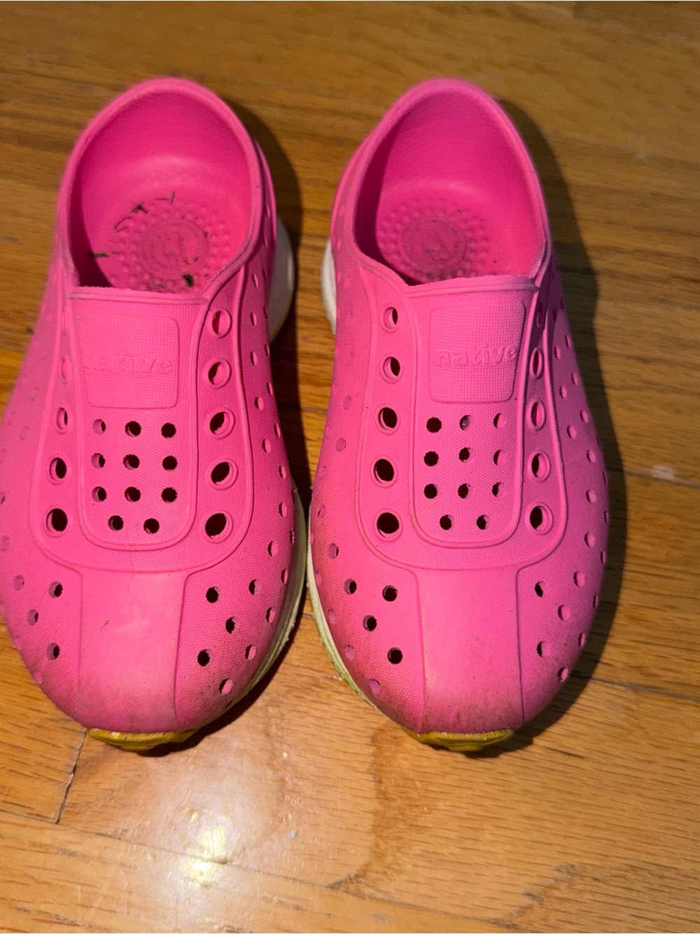 Native Toddler Slip-On Water-Friendly Shoes in Bright Pink